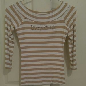 Bebe stripped 3/4 sleeve shirt