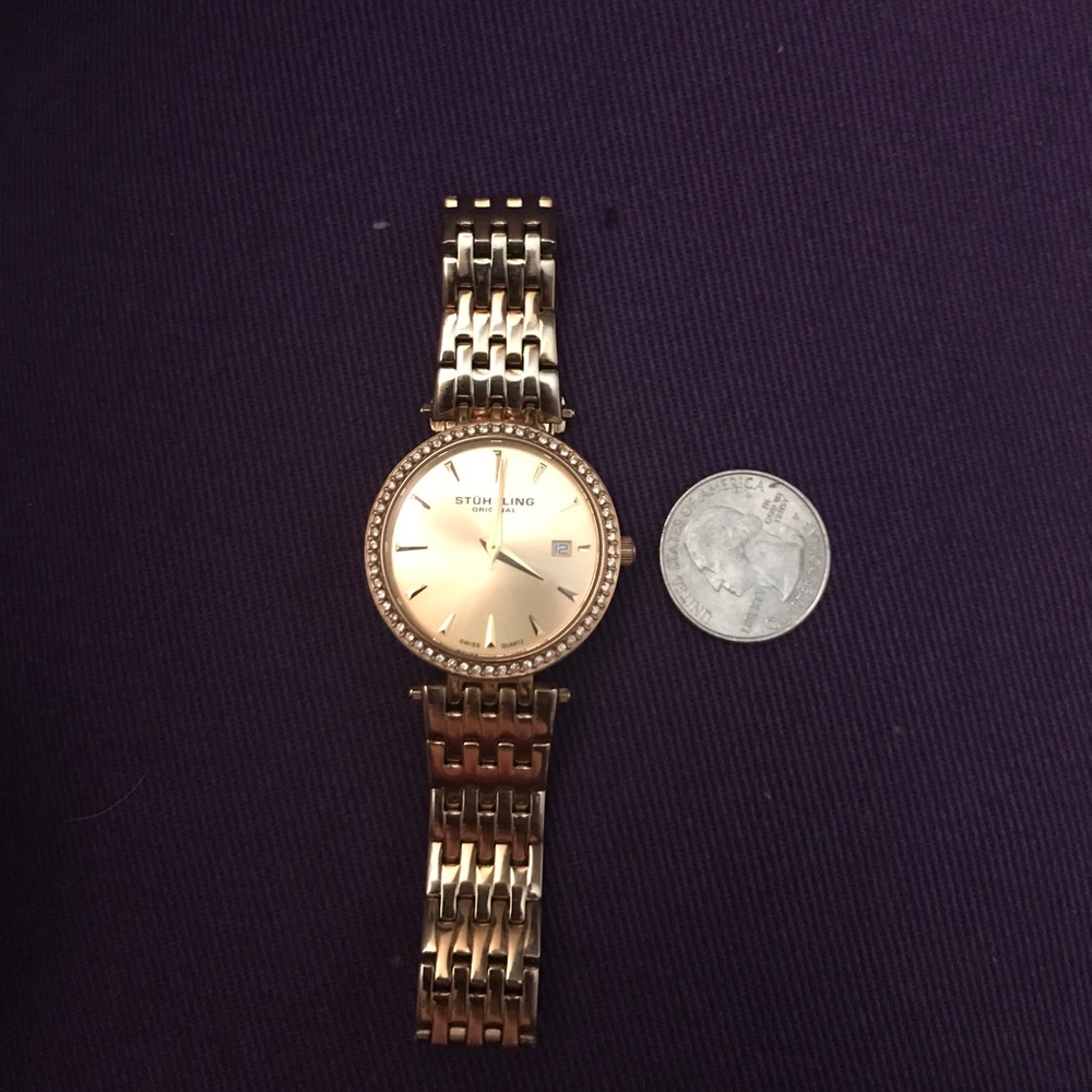 Gold Swarovski crystal (swiss movement) watch