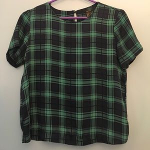 Forever 21 Green Plaid Top