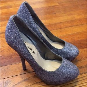 💎Silver Glitter Platform Pumps💎