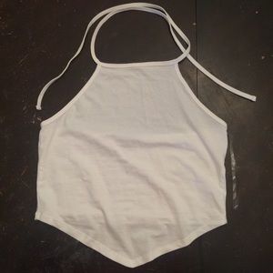White Halter Crop Top