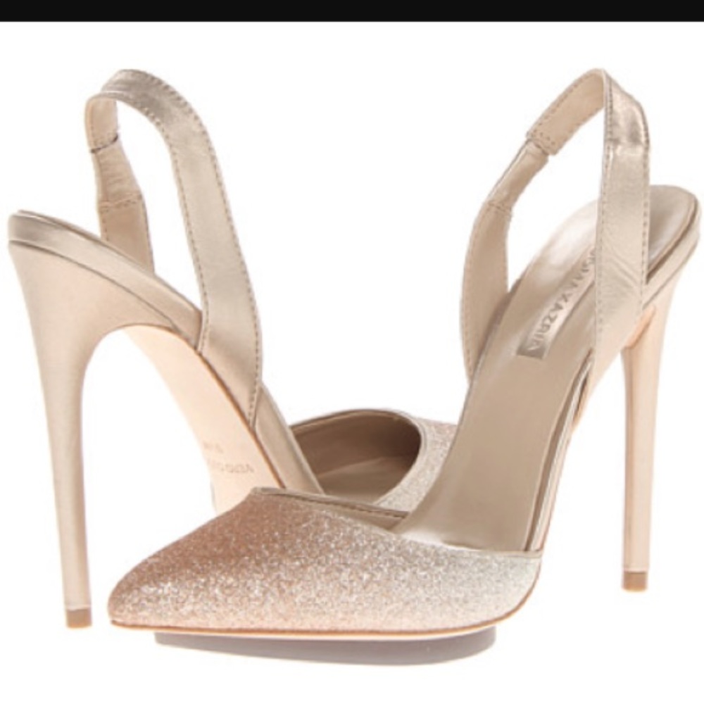 BCBG Max Azria Koda Heels in Champagne Glitter