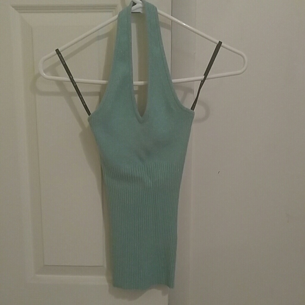 2 Bebe seafoam and brown tanks