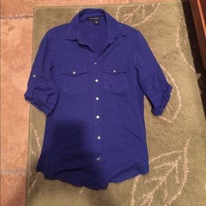 Soft purple/blue button down