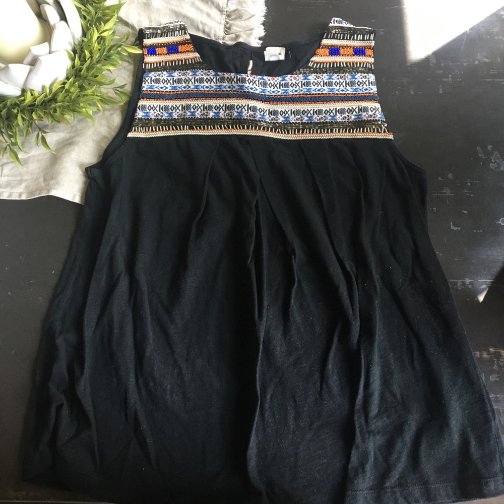 Anthropologie beaded tank size Large