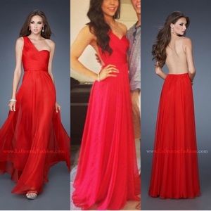La Femme Long Red Evening Formal Dress