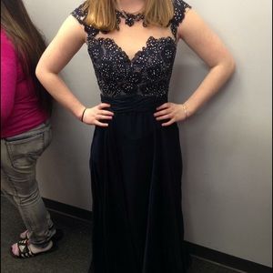 Size 8 JVN by Jovani 24407A Navy Prom Dress!