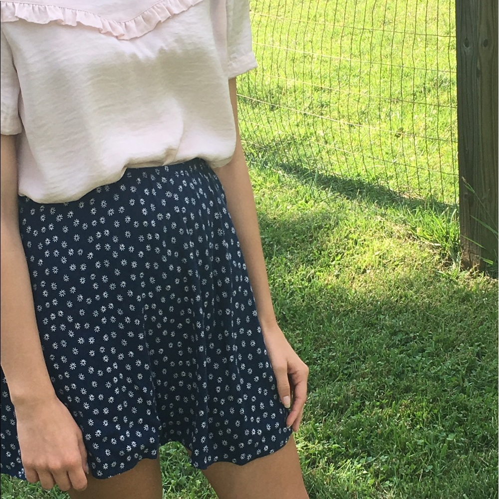 Floral PacSun Circle/A-Line Skirt