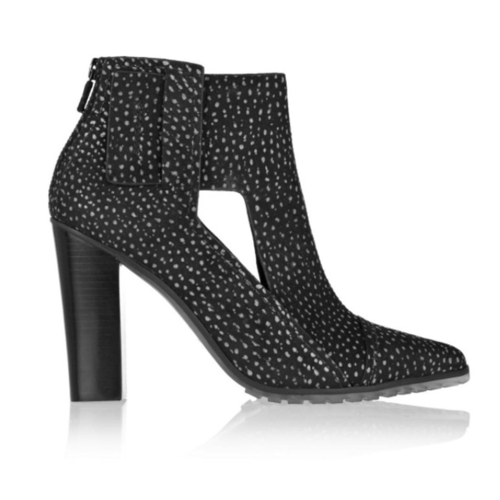 Tibi Perla Boots, black printed brushed leather