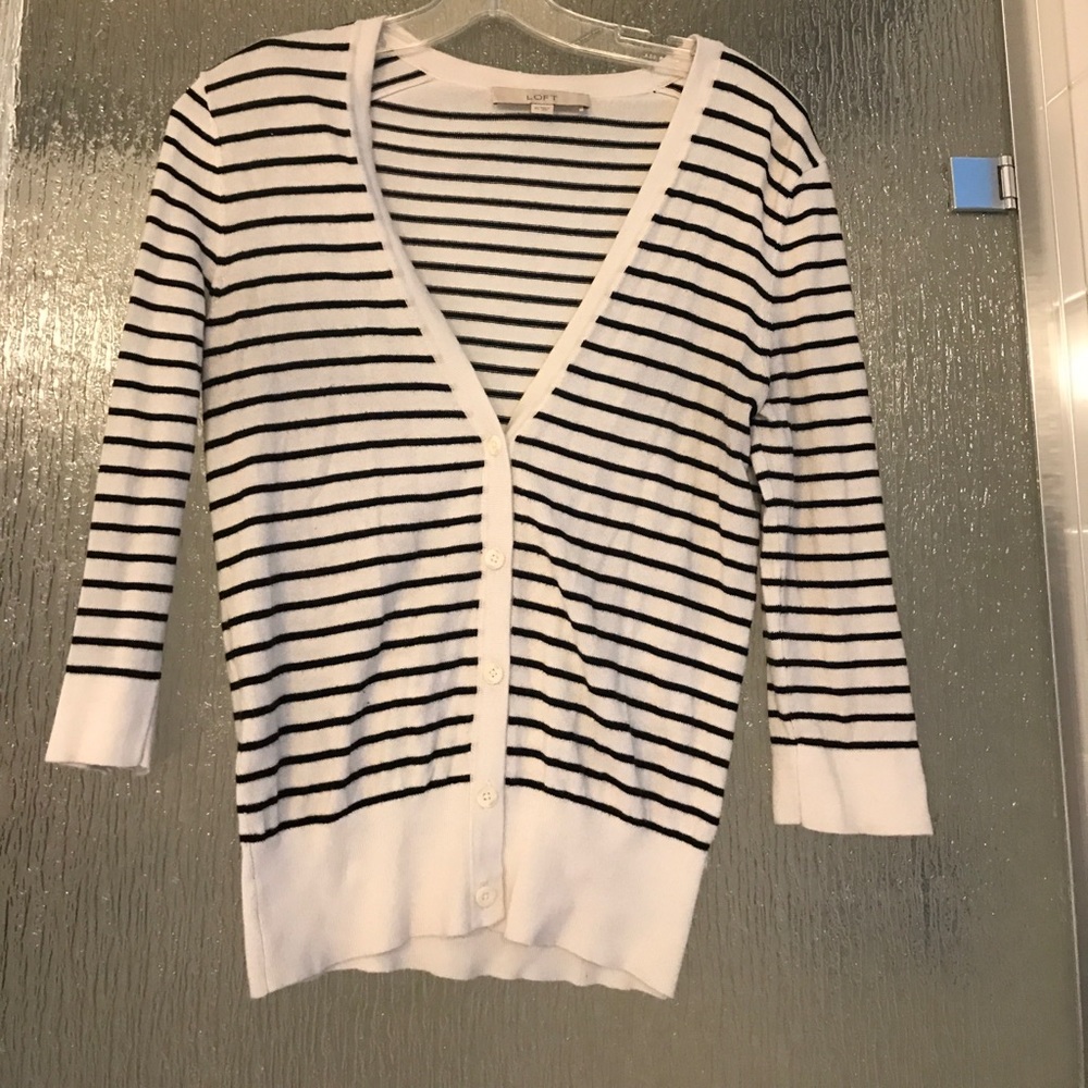 LOFT striped cardigan