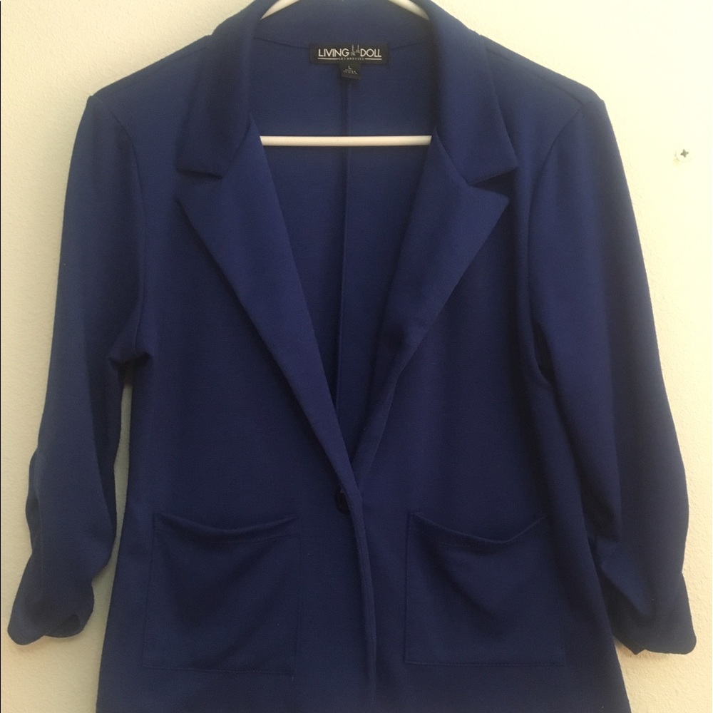 SZ L Cotton Blazer - Royal Blue