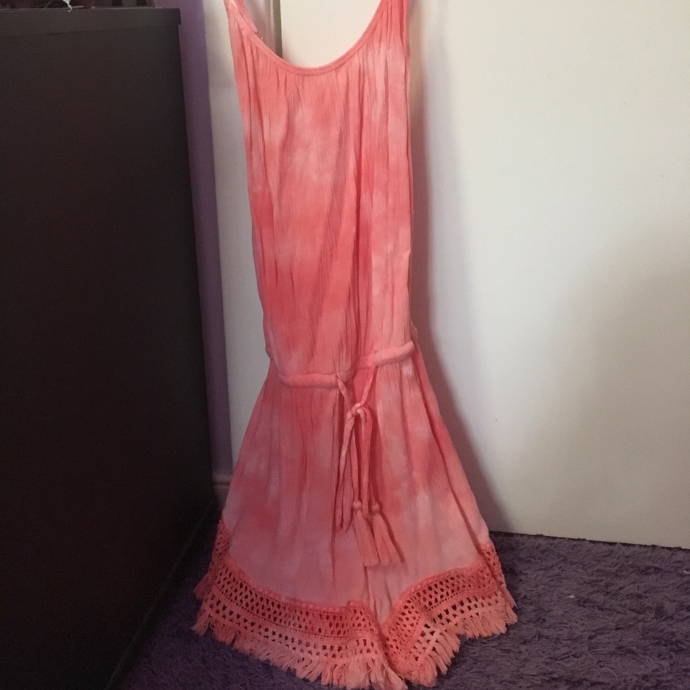 Tye dye coral romper