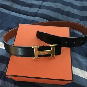 Authentic Hermes reversible H belt 70