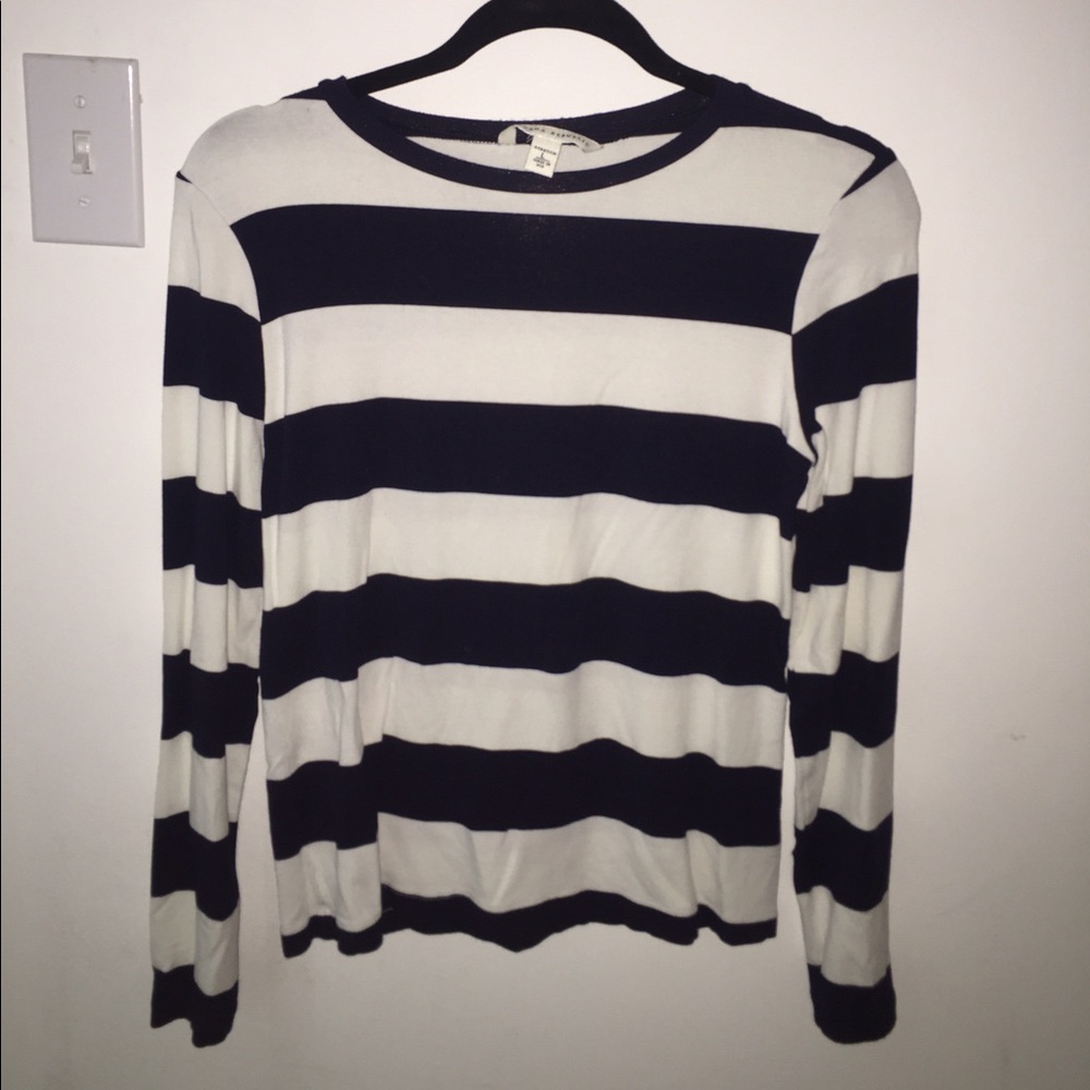 Navy and white preppy stretch shirt