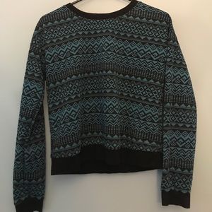 Forever 21 Hipster Geometric Blue Pullover