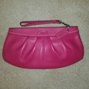 Gorgeous LN Coach Pleated Leather Clutch