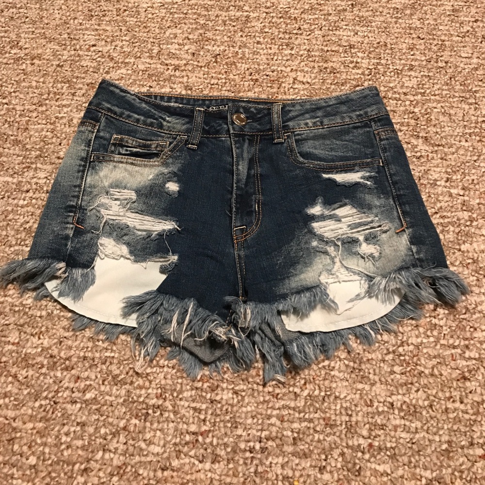 High waisted jean shorts