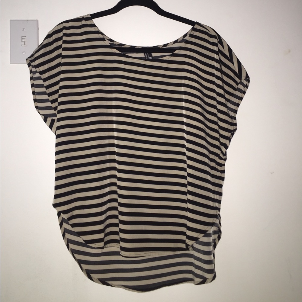 Breezy black and cream blouse