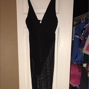 Black Sheer Dress W/Built In Body Suit