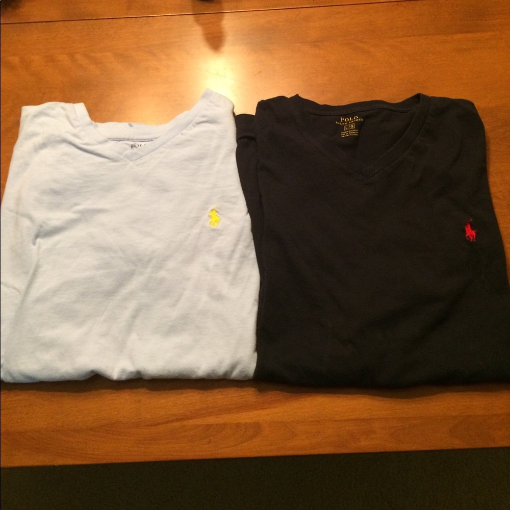 Two Polo Ralph Lauren V neck Tees