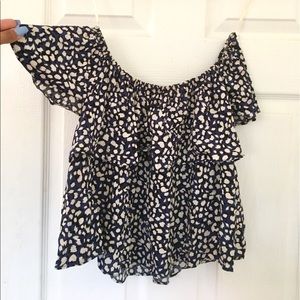 Off the shoulder animal print top