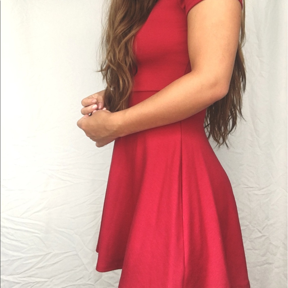 Red skater dress