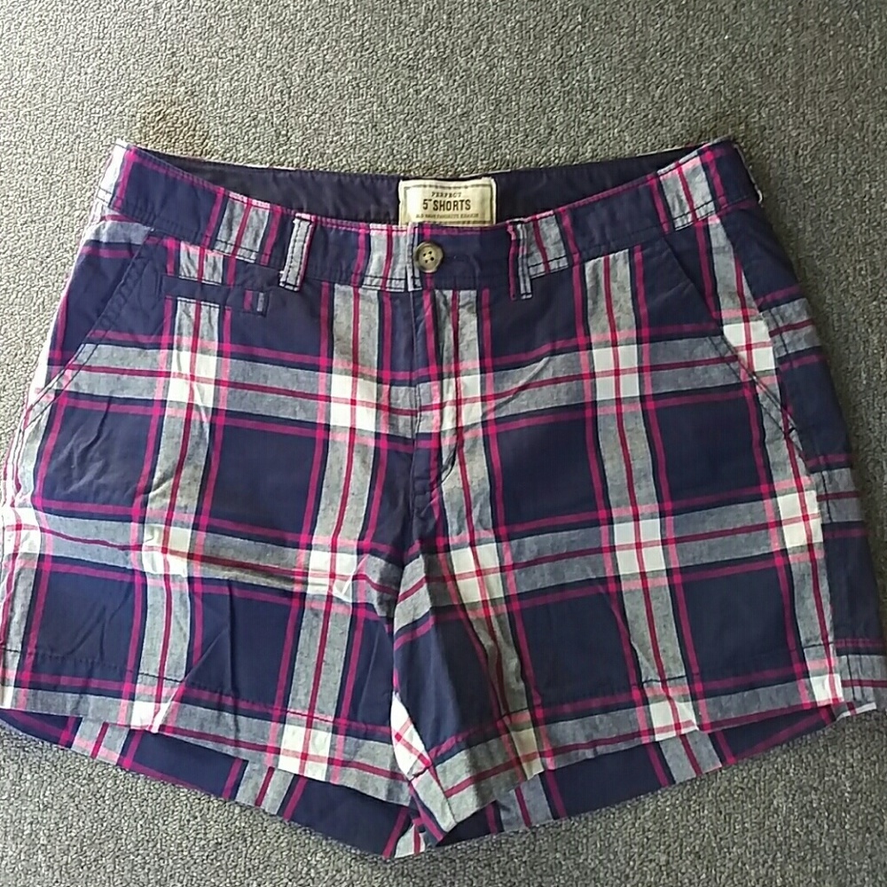 Blue and Pink plaid shorts