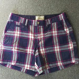 Blue and Pink plaid shorts