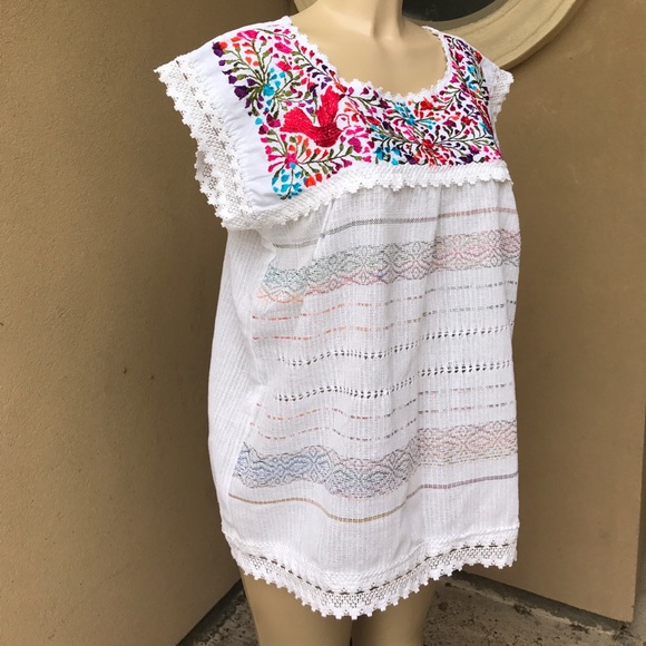 Oaxaca Paloma White | Multicolor Top - Picture 3 of 13