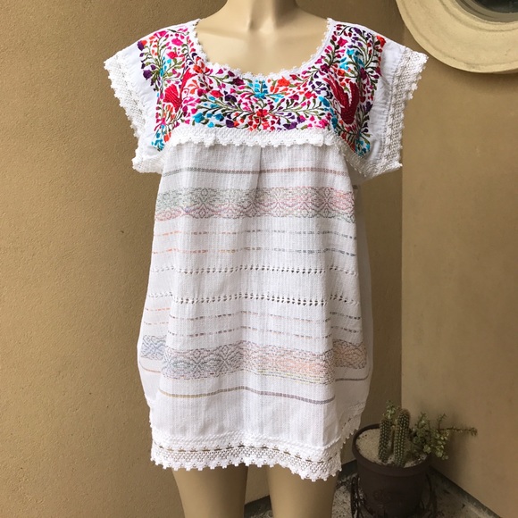 Oaxaca Paloma White | Multicolor Top - Picture 2 of 13