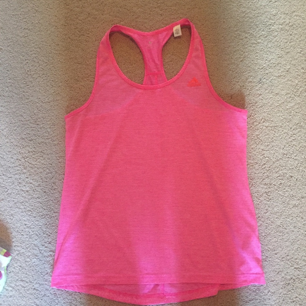 Hot pink adidas tank