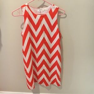 Orange and White Chevron Dress