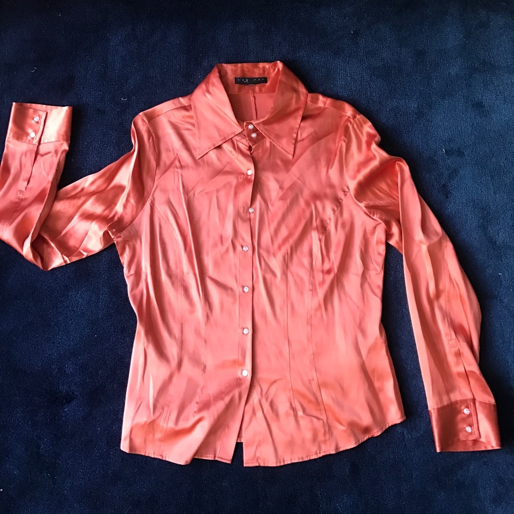 Laundry by Shelli Segal coral silk blend top!