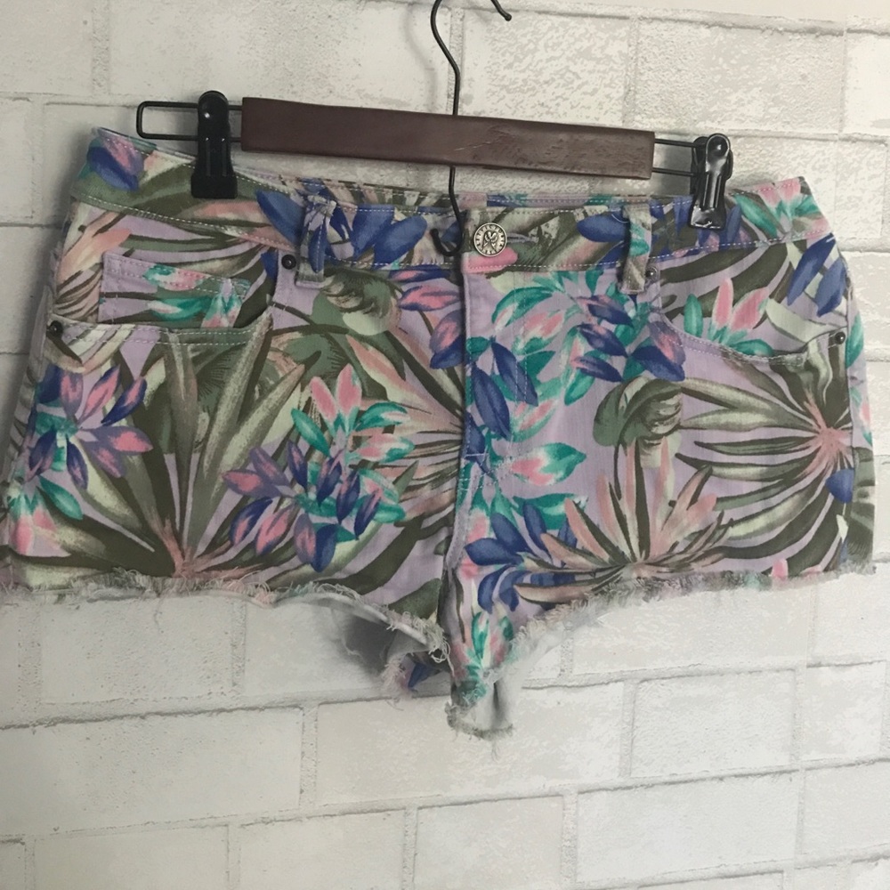 Victoria's Secret Boyfriend Floral Denim Shorts