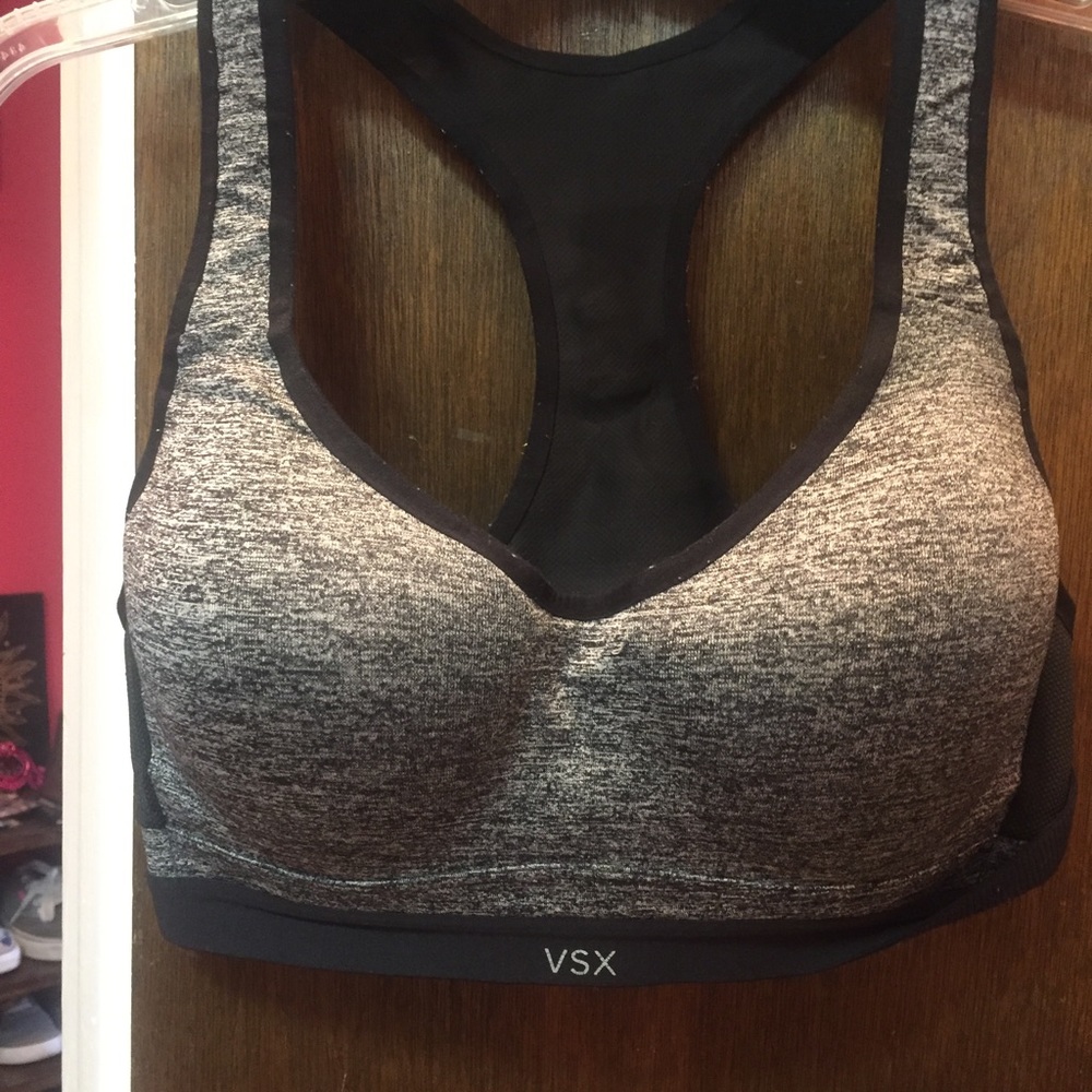 Victoria's Secret sports bra; 34D.