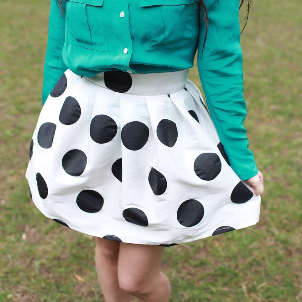 Polka dot mini skirt
