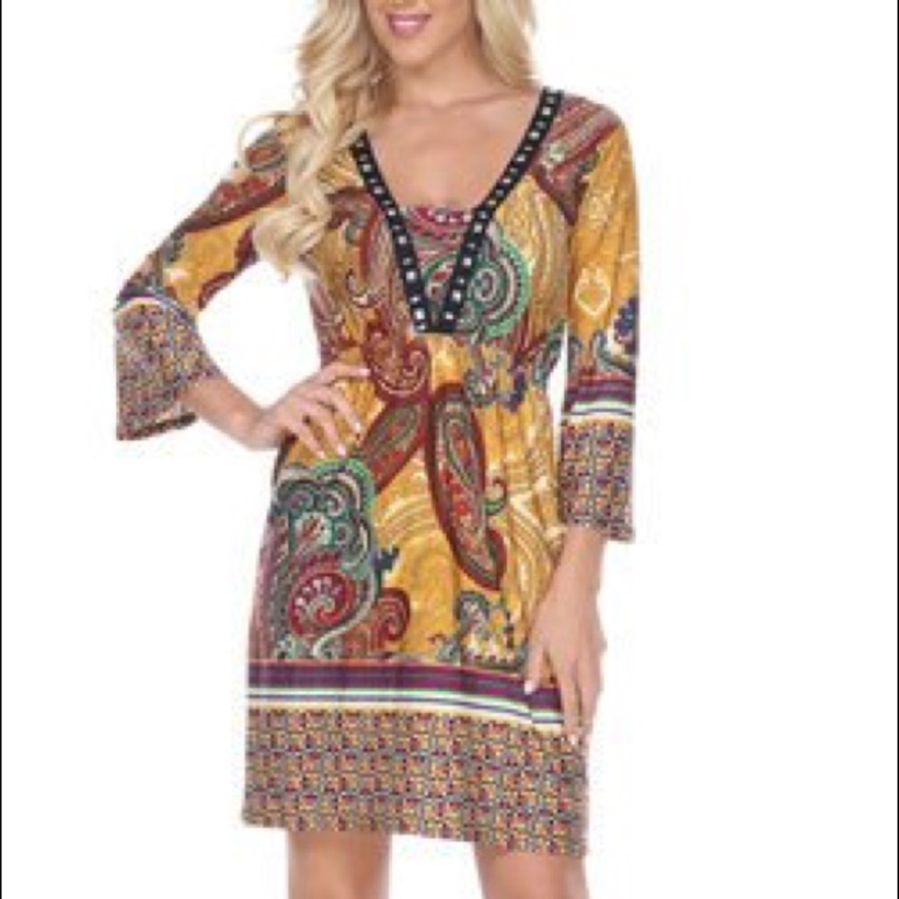 NWT White Park Paisley Tunic Dress