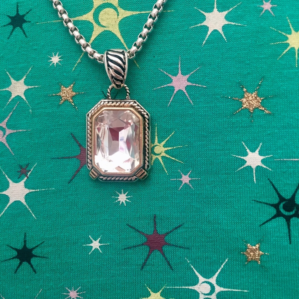 Huge white topaz necklace