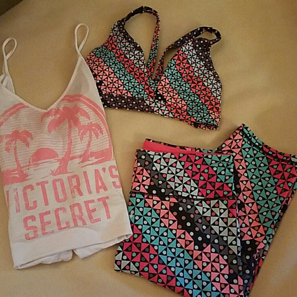 victorias secret  VSX capris, sports bra,+ tank