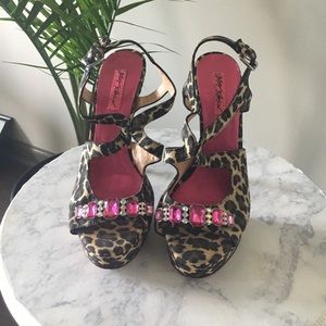 Jeweled Animal Print Betsy Johnson Heels