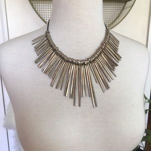 Anthropologie patina statement bib necklace
