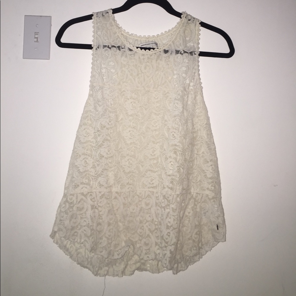 Cream lace tank