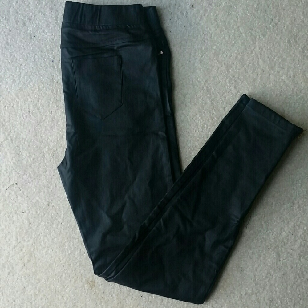 Black metallic leggings