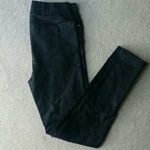 Black metallic leggings