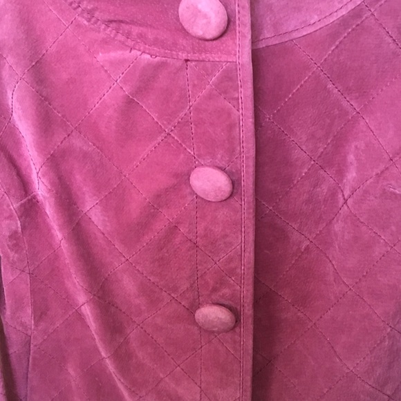CHICO'S Raspberry Suede FUN JACKET SMALL🎀👄🍇🎀💋 - Picture 7 of 8