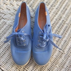 Keds light blue 6.5 with metallic laces