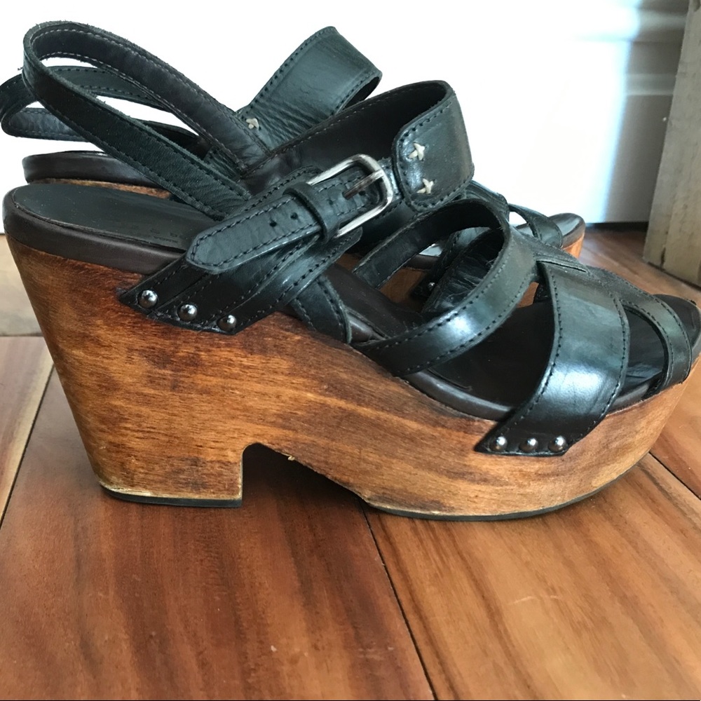 Rag & Bone Royston leather/ wood sandals