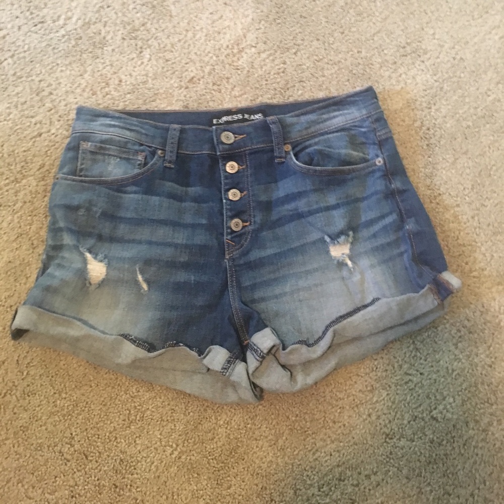 Express Denim High-Waisted Shorts