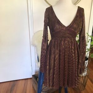 Urban Outfitters iridescent deep v dress