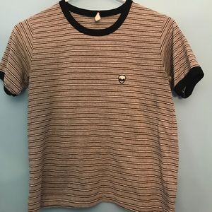PacSun Striped Alien Logo Shirt